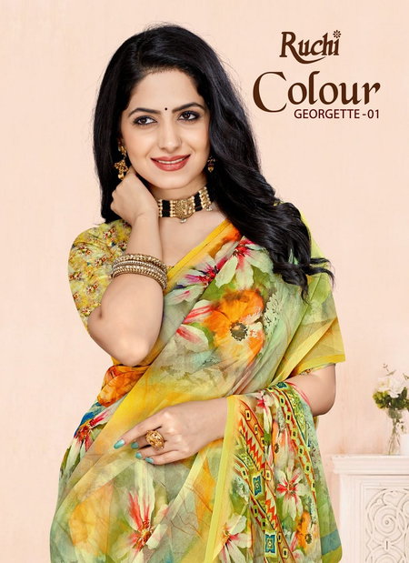 Colour Georgette 1 By Ruchi Soft Georgette Printed Saree Suppliers In India
